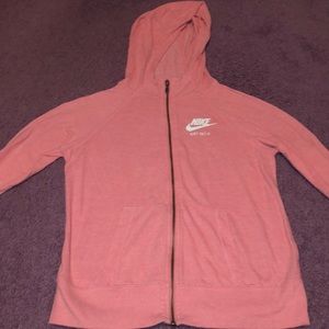 NIKE PINK ZIP UP HOODIE